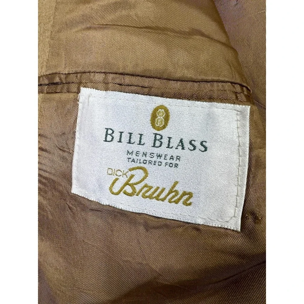 Bill Blass Blazer Mens 46R Camel Hair Tan Sport Coat Classic Two Button Made USA